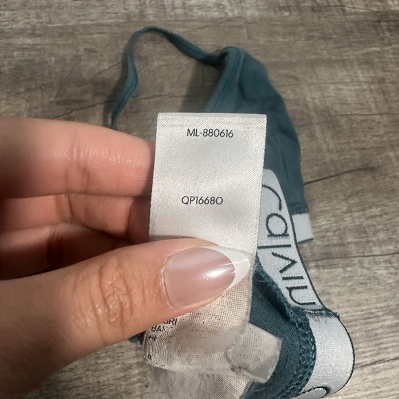 Calvin Klein Motive Cotton Lightly Lined Bralette Bra Women's M Emerald Green - Picture 5 of 6